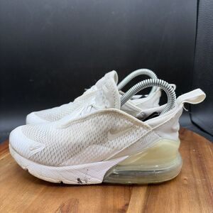 Nike Air Max 270 Youth Size 13C Athletic Shoes White Silver Sneakers AO2372-103